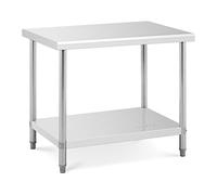 Royal Catering RCAT100 70NW Table de Travail Inox Table de Travail Inox Professionnel Meuble Barbecue BBQ Plancha PleinAir (100 x 70 x 85 cm Capacité de charge 95kg Pieds réglables Acier inoxydable)