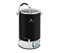 Royal Catering RCBM-60IN Cuve de Brassage avec Isolation 60 l 3000 W 10-100 °C Acier Inoxydable Verre trempé Cuve de Brassage 30l Cuve de Brassage électrique