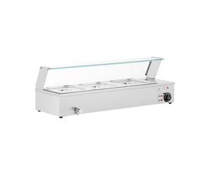 Royal Catering RCBM_GN1/2_2 Chauffe-plat Vitrine professionnelle 2 000 W 3 x GN 1/2 Robinet De Vidange