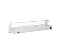 Royal Catering RCBM_GN1/2_4 Bain-Marie 2000 W 5 GN 1/2 Robinet de vidange Gastronorm Conteneur d'eau (acier inoxydable/verre trempé), 30 à 110 °C, capacité totale 5 x 6 L)