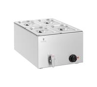 Royal Catering Bain-marie - 600 W - 4 x GN 1/4 - Robinet de vidange RCBM_GN1/4