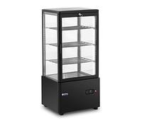 Royal Catering RCCC-78-BT Vitrine Réfrigérée Pâtisserie De Boulangerie Présentoir Réfrigéré (Volume : 78 l, Température : 2-10 °C, 4 niveaux, Éclairage LED, Noir)