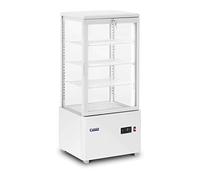 Royal Catering RCCC-78-WT Vitrine Réfrigérée Pâtisserie De Boulangerie Présentoir Réfrigéré (Volume : 78 l, Température : 2 - 10 °C, 4 niveaux, Éclairage LED, Blanc)