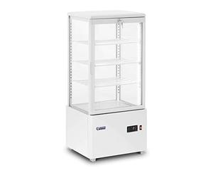Royal Catering RCCC-78-WT Vitrine Réfrigérée Pâtisserie De Boulangerie Présentoir Réfrigéré (Volume : 78 l, Température : 2 - 10 °C, 4 niveaux, Éclairage LED, Blanc)