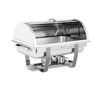 Royal Catering RCCD-RT1_9L Chafing Dish Buffet Réchaud Chauffe-Plat À Bougie Professionnel GN 1/1 8,5 l 2 Bruleurs Base Étroite (Matériau : inox, Volume : 8,5 l, 1 bac GN 1/1)