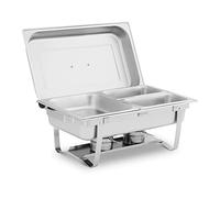Royal Catering RCCD_RT19_9L Chauffe-plat professionnel - GN 1/2 - 2 x GN 1/4 - 9 L - 2 brûleurs pour pâte à brûler - 295 x 235 x 60 / 240 x 135 x 65 mm Chafing dish