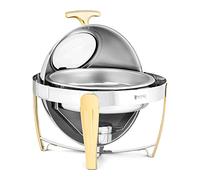 Royal Catering RCCD-RT21_6LG Chafing Dish rond avec accents dorés 6 l