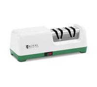 Royal Catering RCDKS-02 Aiguiseur couteau diamant électrique 2 niveaux 20° Blanc Aiguiseur de couteau Aiguiseur de couteau professionnel Affuteur couteau