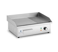 Royal Catering RCPG42-M Plancha Électrique Professionnelle Plaque De Cuisson 3 000 Watts Grill (3 000 W, 548 x 350 mm, Plaque Lisse Et Rainurée En Fer)