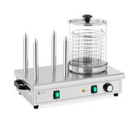 Machine à Hot Dog Professionnelle Appareil Cuisson Vapeur Inox 4 Piques