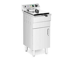 Royal Catering RCPKF 13DSH Friteuse Électrique Professionnelle Semi-Professionnelle Avec Robinet De Vidange Sur Pied 16 Litres Triphasé (5 000 W, 50-190 °C, 10 l d'huile, 400 V)
