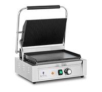 Royal Catering RCPKG-2200-M Machine À Panini Toaster Électrique Plancha Électrique Professionnelle Rainurée + Lisse 2 200 W