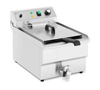 Royal Catering RCPSF 13ETH Friteuse Électrique Professionnelle Semi-Professionnelle Avec Robinet De Vidange 16 Litres Monophasé (3 000 W, 50-190 °C, 230 V)