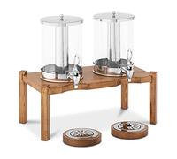 Royal Catering RCSD-2W2 Distributeur De Boissons Froides Jus De Fruit Avec Robinet Limonade Fontaine (2 x 7 l, Plastique (PC), Acier inoxydable, bois clair)