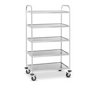 Royal Catering Chariot de service en acier inoxydable - 5 plateaux - 250 kg max. RCSW-5.1