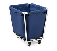 Royal Catering RCWW 4 Chariot À Linge Sale Panier À Sur Roulettes (Volume : 300 l, 4 roulettes, Cadre en acier inoxydable, Sac en plastique (PVC))