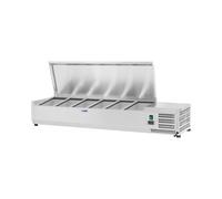 Royal Catering Saladette à poser - 140 x 33 cm - 6 bacs GN 1/4 RCKV-140/33-6S