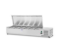 Royal Catering Saladette À Poser Table Comptoir Réfrigéré RCKV-140/33-6S (Volume Total De 40 Litres, 6 Récipients Gn 1/4, Thermostat Automatique)