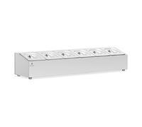 Royal Catering - Support à bacs GN - 6 bacs GN 1/6-9,6 L - Acier inoxydable - Antidérapant - Professionnel minimaliste