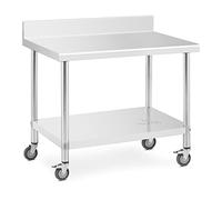 Royal Catering Table de Travail 70 x 100 cm avec Rebord - Capacité 155 kg - Plan de Travail pour Cuisine et Atelier