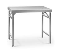 Royal Catering Table De Travail Pliante Pliable Professionnelle Établi Pliant Professionnel RCAT-100/60KE (Capacité De 210 kg, Surface De 60 x 120 cm, Pieds Réglables en Hauteur, INOX)