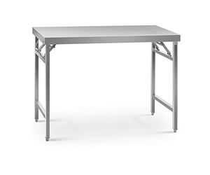 Royal Catering Table De Travail Pliante Pliable Professionnelle Établi Pliant Professionnel RCAT-120/60KE (Capacité De 210 kg, Surface De 60 x 120 cm, Pieds Réglables en Hauteur, INOX)