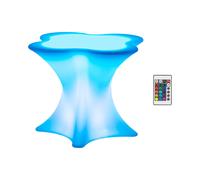 Royal Catering Table LED - 80 x 80 x 70 cm - RVBB - fonctionnement sur batterie - blanc mat RCCT-70/80RO-LED