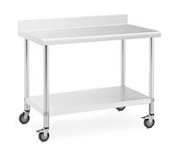 Royal Catering RCAT-120/60-WS Table de travail Avec rebord 60 x 120 cm Capacité de charge 158 kg Table plan de travail Table de travail atelier