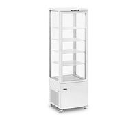 Royal Catering Vitrine Réfrigérée Réfrigérante Pâtisserie Frigorifique Comptoir À Poser RCCC-238-W (Hauteur 171,5 cm, Volume 238 l, Température 2-10 °C, 4 Roulettes, Plastique & Verre, Blanc)