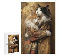 Royal Cats in Luxury Robes Puzzle 1000 Pièces Educa Jouet en Bois Cadeau Unique Décoration Intérieure Jeu Éducatif Challenge Toy Adultes Et Enfants À Partir De 14 Ans 1000 PCS