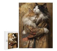 Royal Cats in Luxury Robes Puzzle 500 Pièces Educa Jouet en Bois Cadeau Unique Décoration Intérieure Jeu Éducatif Challenge Toy Adultes Et Enfants À Partir De 14 Ans 500 PCS