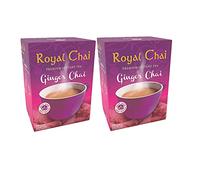 Royal Chai Ginger Sucré 220 g (lot de 2) - Thé instantané premium - Thé au gingembre - Naturel - Thé indien instantané au gingembre