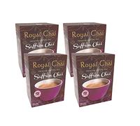 Royal Chai Safran Sucré 220g (lot de 4) - Thé instantané premium - Thé safran - Naturel - Thé indien instantané safran