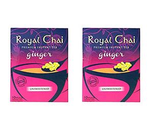 Royal Chai - Thé chai au gingembre - non sucré - lot de 2 boîtes de 180 g