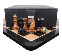 Royal Chess Mall - Set de Reproduction de la Compagnie américaine d'échecs des années 1900 - pièces en buis Antique avec échiquier et boîte de Rangement