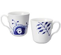 Royal Copenhagen Blue Fluted Mega 1017331 Lot de 2 tasses avec anse en porcelaine Blanc/bleu 28 cl