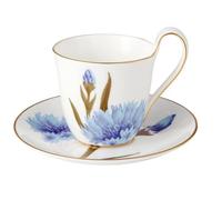 Royal Copenhagen Flora Tasse fine en porcelaine Blanc/bleu/doré