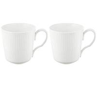Royal Copenhagen White Fluted Mega 1017377 Lot de 2 tasses avec anse en porcelaine Blanc 28 cl