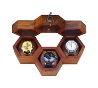 Royal Craft Expertise Boîte à montres de luxe en bois nid d'abeille pour homme - Boîtier de présentation en bois de rose foncé avec couvercle en verre | Boîte de rangement élégante en bois - Cadeau de