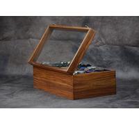 Royal Craft Expertise Boîte à montres pour homme, boîte de présentation en palissandre indien, boîte de rangement pour homme, doublure en velours, couvercle en verre, cadeau solide pour lui'