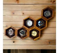 Royal Craft Expertise Handmade Superior Indian Rosewood Honeycomb Six slot Mens Watch Display Case Box for Men | Handmade Adjustable Cushions for Every Size | Made for Special Peoples and Events |