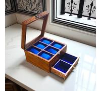 Royal Craft Expertise Premium Honeycomb Rosewood Watch Box - Vintage Display Case and Organizer for Men's Watch Collection | Elegant Storage Solution