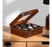 Royal Craft Expertise Wooden Watch Box for Men - 6 Slot Luxury Display Case with Glass Top | Rosewood Organizer for Watches | for Special Events