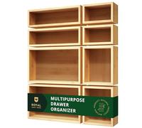ROYAL CRAFT WOOD Lot de 8 boîtes de rangement et coffres en bambou - Solution de rangement polyvalente pour maquillage, bijoux et accessoires de salle de bain