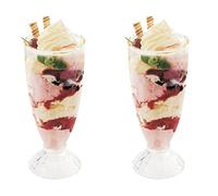 Royal Cuisine Knickerbocker Glory Lot de 2 tasses à dessert 360 ml Verres à dessert longs Verres à cocktail Bols à dessert Verres fontaine, Milkshake Soda