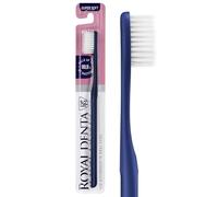 Royal Denta Brosse à Dent Extra Souple Interdentaire avec Brins Double Longueur et Particules d'Argent, Brosse Douce pour Gencives Sensibles, Bleu