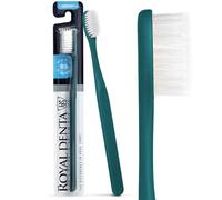 Royal Denta Brosse à Dents Interdentaire pour Adultes, Brins Double Longueur Infusés Argent, Anti-Plaque & Soin des Gencives, Brosse à Dents Manuelle Medium, Vert