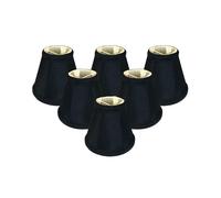 Royal Designs 15,2 cm Deep Empire Lustre Abat-jour, Noir, Lot de 6, 3 x 6 x 4,25 (Cs-104blk/Gl-6)