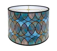 Royal Designs Abat-jour décoratif moderne fait à la main - Fabriqué aux États-Unis - Design aquarelle aux teintes froides - 25,4 x 25,4 x 20,3 cm