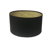 Royal Designs Abat-jour ovale à dos rigide, Noir, 12 x 14 x 8.5